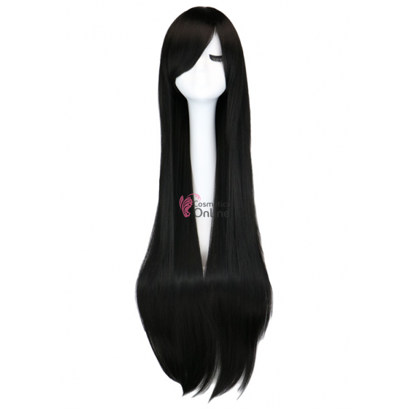 Peruca din fibra sintetica cu par lung cu breton de 100 cm drept Brunet 95551001B 